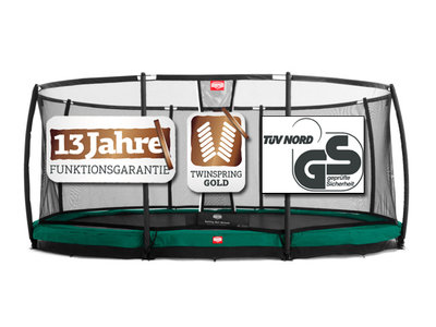 Berg Inground Grand Champion grau 470 x 310 oval mit Sicherheitsnetz Deluxe
