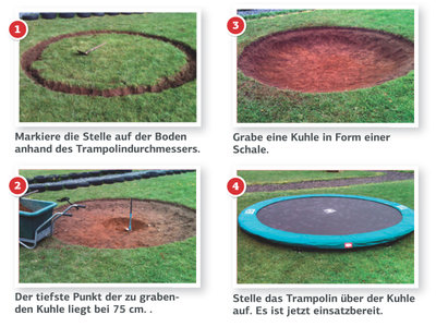 Berg InGround Elite 330 grn mit Sicherheitsnetz Deluxe